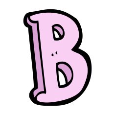 Cartoon Letter B N19