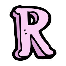 Cartoon Letter R N12
