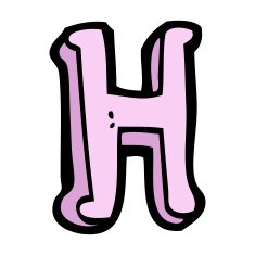 Cartoon Letter H N13