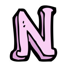 Cartoon Letter N N13