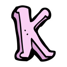 cartoon letter k N12