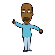 cartoon man issuing stern warning N8