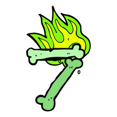 cartoon halloween bone number N72