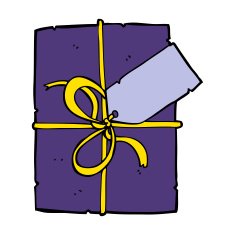 cartoon wrapped present N7