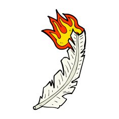 cartoon burning feather N4