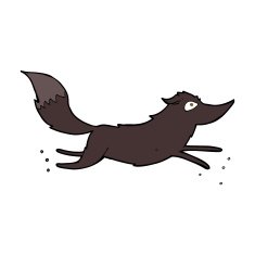 Cartoon Wolf Running N8