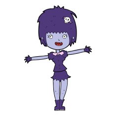cartoon happy vampire girl N28