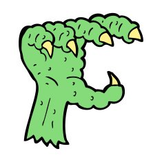 cartoon monster claw N4