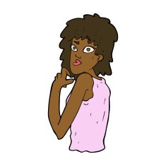 cartoon surprised woman N171