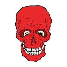 cartoon spooky skull N128