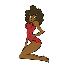 cartoon pin-up woman N8