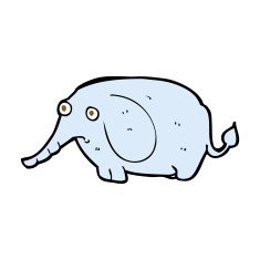 cartoon sad little elephant N7