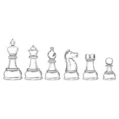 Vector Set of Sketch Chess Figures