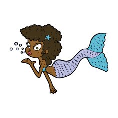 cartoon mermaid blowing kiss N8