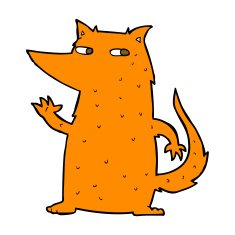 cartoon fox waving N4
