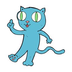 cartoon cat with idea N6