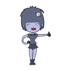cartoon vampire girl giving thumbs up sign N15