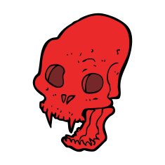 cartoon spooky vampire skull N7