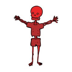 cartoon skeleton in clothes N7