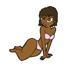 cartoon sexy woman in underwear N14