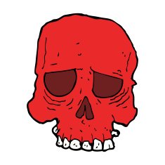 cartoon spooky skull N129