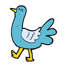 cartoon walking bird N14