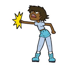 cartoon woman punching N7