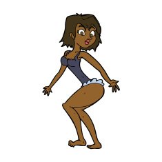 cartoon woman in lingerie N35