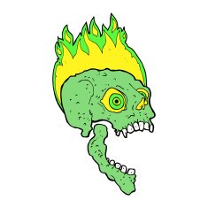 cartoon scary skull N21