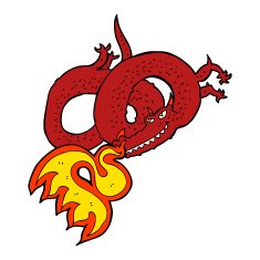 Cartoon Dragon Breathing Fire N19