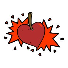cartoon love heart cherry N4