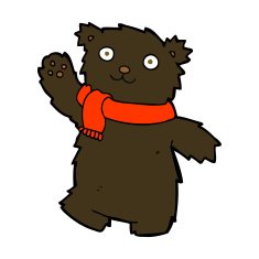 cartoon teddy bear wearing scarf N13