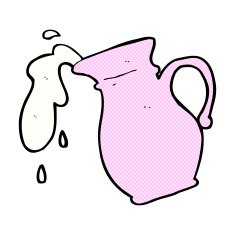 comic cartoon milk jug N2