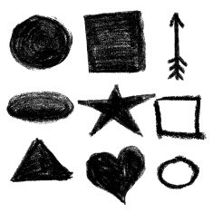 Set of vector chalk and charcoal hatching Hand-drawn strokes N3