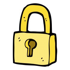 comic cartoon padlock N6