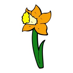 comic cartoon daffodil N4