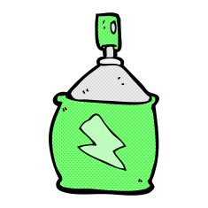 comic cartoon spray can N24
