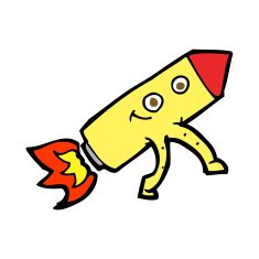 cartoon happy rocket N8