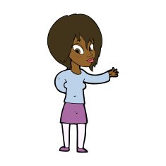 cartoon woman making welcome gesture N8