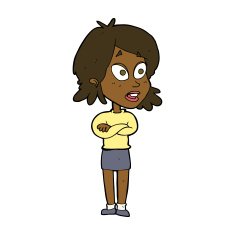 cartoon surprised woman N172