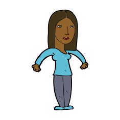 cartoon annoyed woman N142