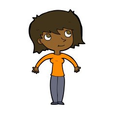 cartoon woman shrugging N41