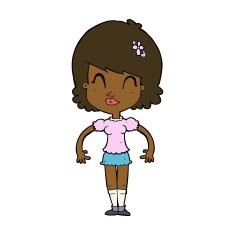cartoon happy pretty woman N8