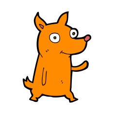 cartoon little dog waving N7