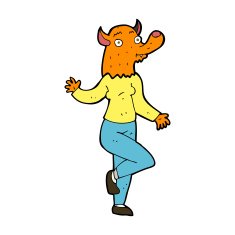cartoon dancing fox woman N4