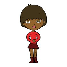 cartoon woman waiting patiently N8