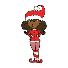cartoon santa's helper woman N7