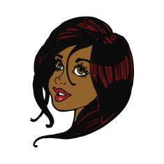cartoon pretty female face N69