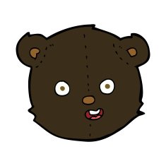 cartoon black teddy bear head N4