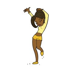 cartoon pretty woman dancing N13